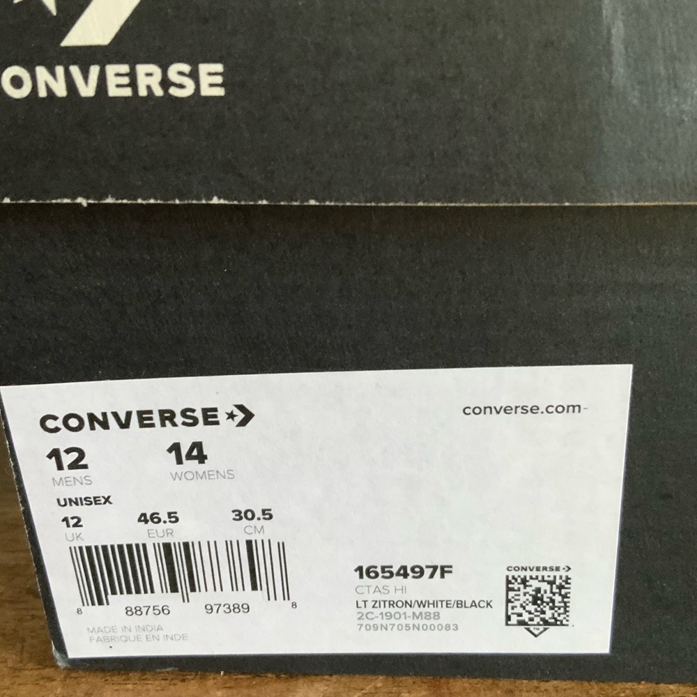 Converse Chuck Taylor All Star Hi Bold Citron Casual Sneakers - Men's Size 12 - Picture 3 of 6